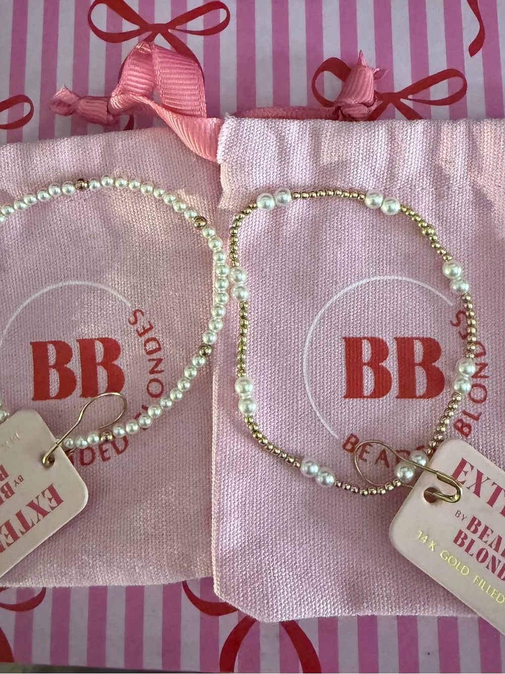 BB by Beaded Blonds Pink Pearl & Gold-Filled Bracelet